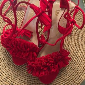 Chase & Chloe red strappy heels